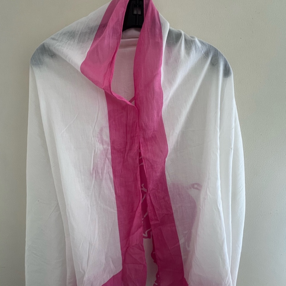 Ralph Lauren Pink and White Scarf - Picture 5 of 12